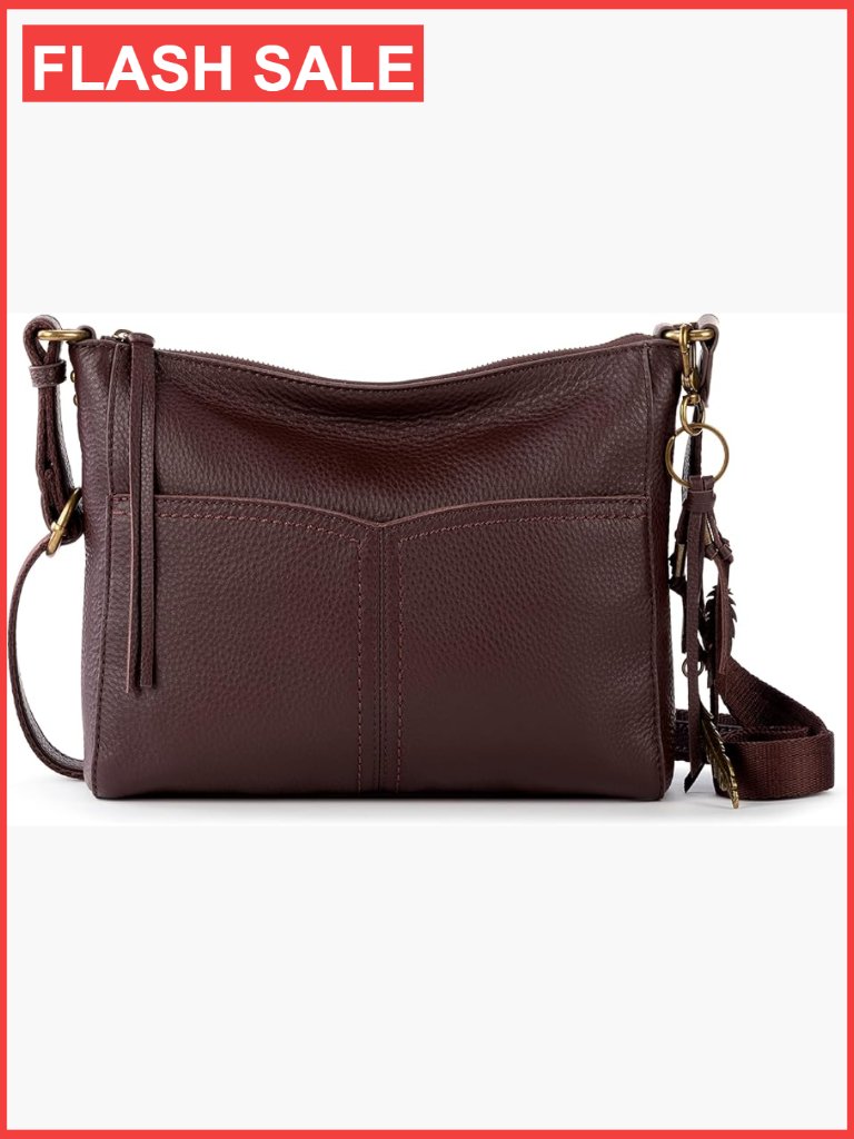 Leather Crossbody Purse With Adjustable Guitar Strap - Spacious Zippered Hobo
